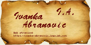Ivanka Abranović vizit kartica
